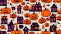 halloween. pumpkin and house halloween. wallpaper desktop. 9:16 bats. halloween design background wallpaper 3d pumpkin