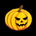Halloween pumpkin icon in cartoon style. Jack o lantern object isolated on a black background. It can be used for your design Royalty Free Stock Photo