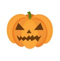 Halloween pumpkin icon flat style. Isolated on white background. Vector illustration. Royalty Free Stock Photo