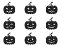 halloween pumpkin icon set. jack o lantern and autumn symbols. isolated vector images Royalty Free Stock Photo