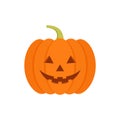 Halloween pumpkin icon. Vector illustration. Autumn symbol. Flat design