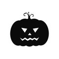 Halloween pumpkin icon. Vector cute black Halloween silhouettes. Royalty Free Stock Photo