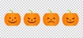 Halloween pumpkin icon. Vector illustration. Scary and sad pumkins in flat design