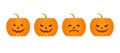 Halloween pumpkin icon. Vector illustration. Scary and sad pumkins in flat design