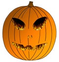 Halloween Pumpkin Illustration With Flames