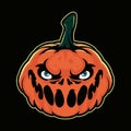Halloween pumpkin illustration vector cartoon