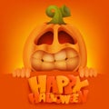 Halloween Pumpkin Jack Lantern invitation card Royalty Free Stock Photo