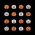 Halloween pumpkin jack lantern vector icons set Royalty Free Stock Photo