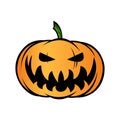 Halloween pumpkin Jack O` Lantern isolated on white vector illustration Royalty Free Stock Photo