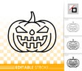 Halloween pumpkin Jack O Lantern simple line icon Royalty Free Stock Photo