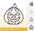 Halloween pumpkin Jack O Lantern simple line icon Royalty Free Stock Photo