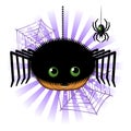 Halloween pumpkin Jack o lantern in spider costume