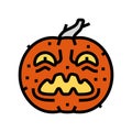 halloween pumpkin lantern color icon vector illustration