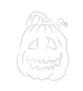 Halloween pumpkin with lines, vector Royalty Free Stock Photo