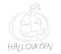 Halloween pumpkin with lines, vector Royalty Free Stock Photo