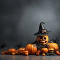 Halloween Pumpkin Moon Illustration Background Royalty Free Stock Photo