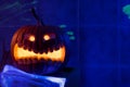 Halloween Pumpkin In A Mystic UV Light