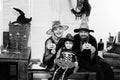 Halloween pumpkin photozone. Happy family with pumpkins. A keepsake photo. Autumn traditions.