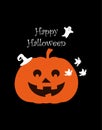 Halloween pumpkin poster on black background Royalty Free Stock Photo