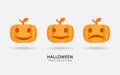 Halloween pumpkin reaction face image can use for sticker or wallpaper