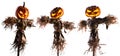 Halloween pumpkin scarecrow isolated on white background Royalty Free Stock Photo