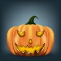 Halloween pumpkin with scary face vector