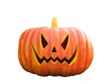 Halloween Pumpkin , Scary Jack O'Lantern, isolated on white with