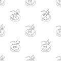 Halloween pumpkin seamless pattern. Cute cartoon pumpkins, holiday background design, vector illustration Royalty Free Stock Photo
