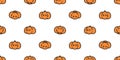 halloween pumpkin seamless pattern vector doodle cartoon character Royalty Free Stock Photo