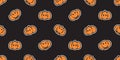 halloween pumpkin seamless pattern vector doodle cartoon character Royalty Free Stock Photo