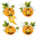 Halloween pumpkin set Royalty Free Stock Photo