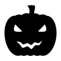 Halloween pumpkin silhouette icon. Jack O Lantern vector illustration isolated on white Royalty Free Stock Photo