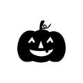 Halloween Pumpkin Silhouette Icon On A White Background