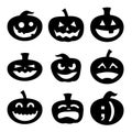 Halloween pumpkin silhouettes