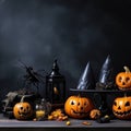 Halloween Pumpkin Skeletons Illustration Background Royalty Free Stock Photo