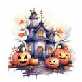 Halloween Pumpkin Skeletons Illustration Background Royalty Free Stock Photo