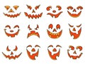 Halloween pumpkin smiles and grimaces