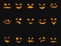 Halloween Pumpkin smileys icon background set Royalty Free Stock Photo