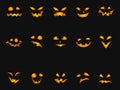 Halloween Pumpkin smileys icon background set