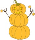 Halloween pumpkin snowman cartoon character