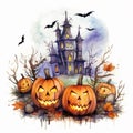 Halloween Pumpkin Spiderwebs Background Royalty Free Stock Photo