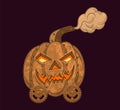 Halloween pumpkin in steampunk style Royalty Free Stock Photo