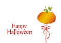 Halloween. Pumpkin on a stick with a bow and ribbon. Vector. Royalty Free Stock Photo