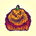 Halloween pumpkin terror horrifying nightmare fruit illustrations