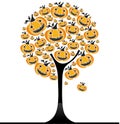 Halloween pumpkin tree 3 Royalty Free Stock Photo