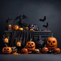 Halloween Pumpkin Trimming Illustration Background Royalty Free Stock Photo