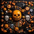 Halloween Pumpkin Trimming Illustration Background Royalty Free Stock Photo