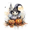 Halloween Pumpkin Trimming Illustration Background Royalty Free Stock Photo