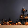 Halloween Pumpkin Window Decals Design Background Royalty Free Stock Photo