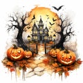 Halloween Pumpkin Window Decals Design Background Royalty Free Stock Photo